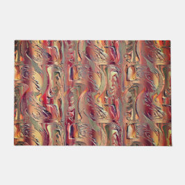 Abstrato entalhado em salmão e vermel ho gradiente deurmat