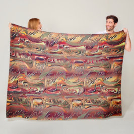 Abstrato entalhado em salmão e vermel ho gradiente fleece deken