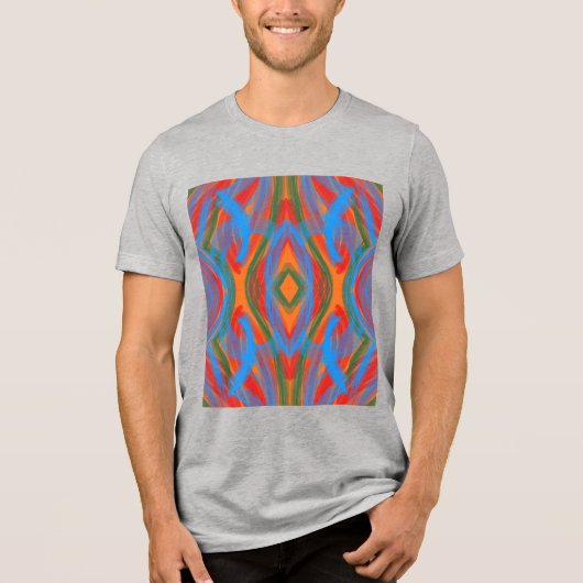 abstrato laranja Tri-Blend shirt (Voorkant)