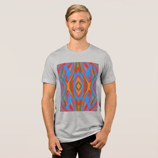 abstrato laranja Tri-Blend shirt (Voorkant volledig)