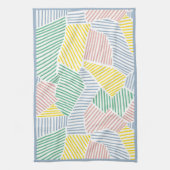 Abstrut vormpatroon met levendige kleurlijnen theedoek (Verticaal)