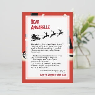 Absurdist Dada Brief van de Kerstman Kaart