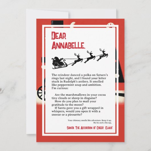 Absurdistische Dada-brief van de Kerstman Kaart (Voorkant)