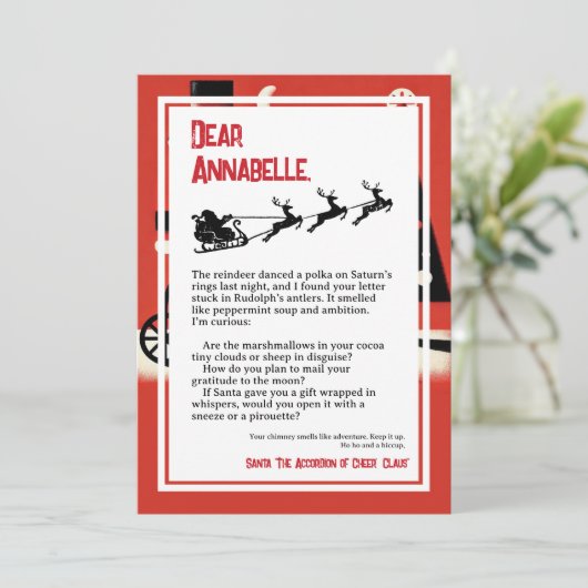 Absurdistische Dada-brief van de Kerstman Kaart (Staand voorkant)