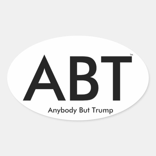("ABT") Iedereen behalve Trump Ovale Sticker (Voorkant)