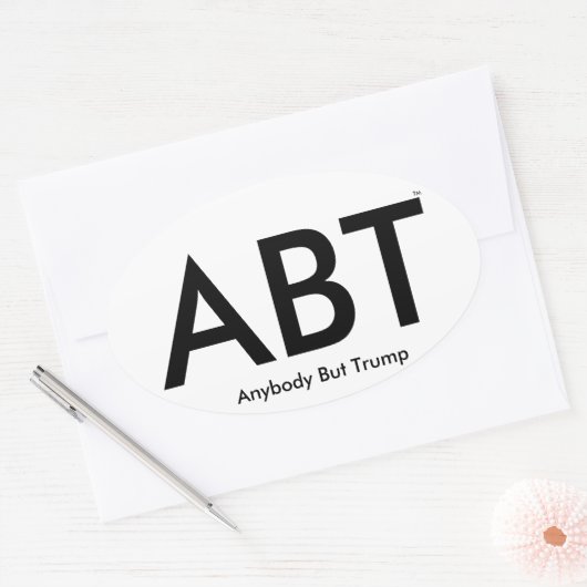 ("ABT") Iedereen behalve Trump Ovale Sticker (Envelop)