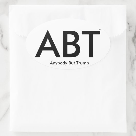 ("ABT") Iedereen behalve Trump Ovale Sticker (Tas)