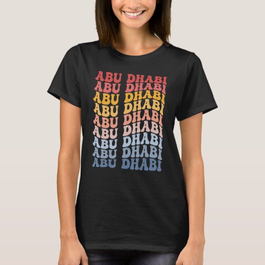 Abu Dhabi City Groovy Retro T-shirt (Voorkant)