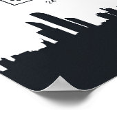 Abu Dhabi | Coördinaten voor zwarte en witte stede Poster (Hoek)