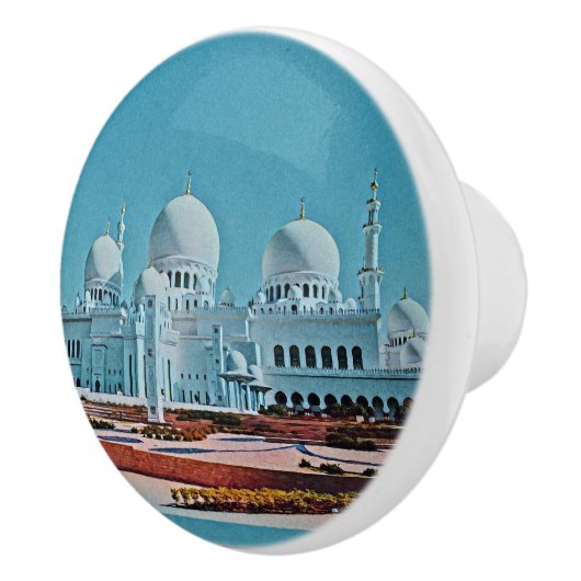 Abu Dhabi Mosque schilderij Keramische Knop (Rechts)