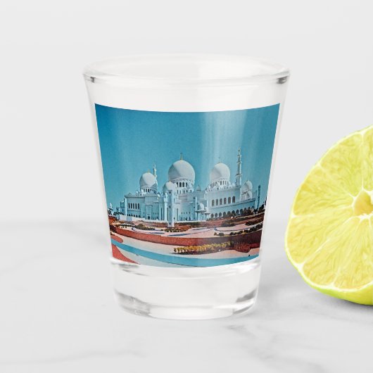 Abu Dhabi Mosque schilderij Shot Glas (Voorkant)