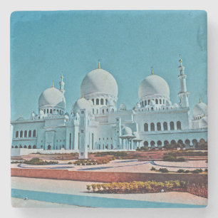 Abu Dhabi Mosque schilderij Stenen Onderzetter