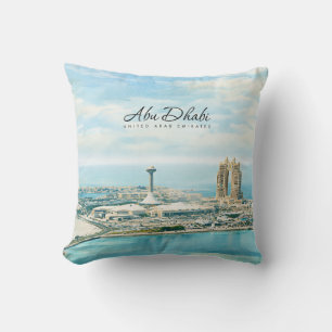 Abu Dhabi Silhouet Aquarel Reis Souvenir Kussen