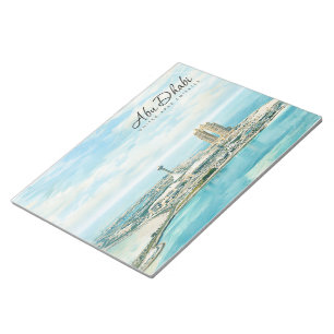 Abu Dhabi Silhouet Aquarel Reis Souvenir Notitieblok