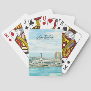 Abu Dhabi Silhouet Aquarel Reis Souvenir Pokerkaarten