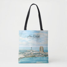 Abu Dhabi Silhouet Aquarel Reis Souvenir
