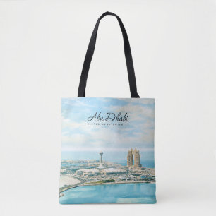 Abu Dhabi Silhouet Aquarel Reis Souvenir Tote Bag
