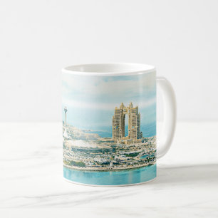 Abu Dhabi Silhouette Aquarel Reis Souvenir Koffiemok