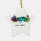 Abu Dhabi skyline in watercolor Keramisch Ornament (Rechts)