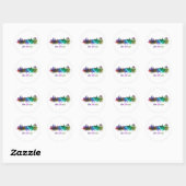 Abu Dhabi skyline in watercolor Ronde Sticker (Vel)