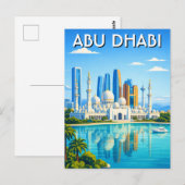 Abu Dhabi Skyline Reis Briefkaart (Voorkant / Achterkant)