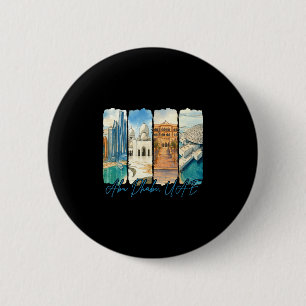 Abu Dhabi Uae Reizen Trip Borstelstreek Souvenir  Ronde Button 5,7 Cm