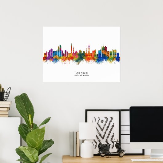 Abu Dhabi UAE Skyline Poster (Thuiskantoor)
