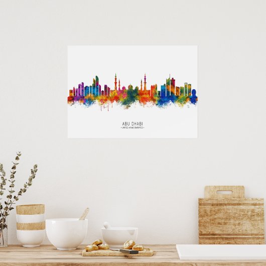 Abu Dhabi UAE Skyline Poster (Keuken)