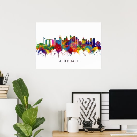 Abu Dhabi UAE Skyline Poster (Thuiskantoor)