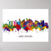 Abu Dhabi UAE Skyline Poster (Voorkant)