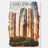 Abu Dhabi UAE Waterverf Skyline Magneet (Voorkant)