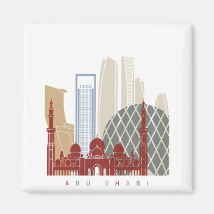 Abu Dhabi V2 skyline poster Magneet