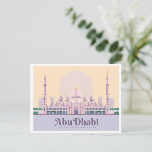 Abu Dhabi VAE Pastelreizen Briefkaart (Staand voorkant)