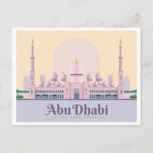 Abu Dhabi VAE Pastelreizen Briefkaart (Voorkant)