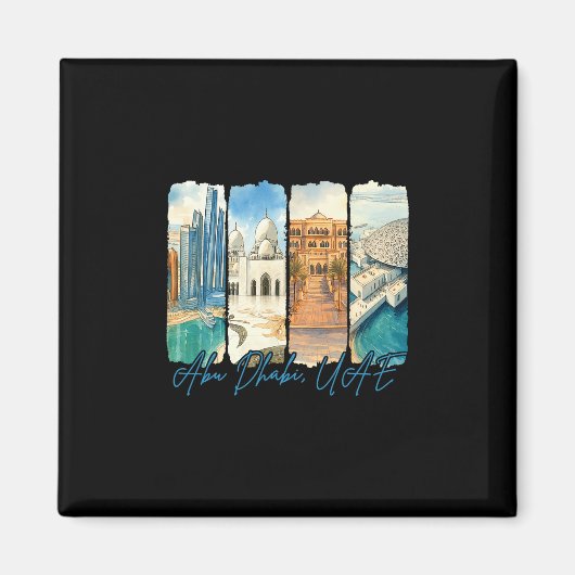 Abu Dhabi VAE Reizen Trip Borstelstreek Souvenir Magneet (Voorkant)