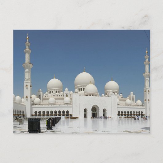 Abu Dhabi VAE Sheikh Zayed Grote Moskee Briefkaart (Voorkant)