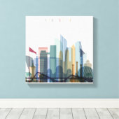 Abu Dhabi, Verenigde Arabische Emiraten | City Sky Canvas Afdruk (Insitu (Houten vloer))