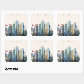 Abu Dhabi, Verenigde Arabische Emiraten | City Sky Vierkante Sticker (Vel)