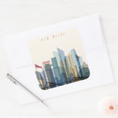 Abu Dhabi, Verenigde Arabische Emiraten | City Sky Vierkante Sticker (Envelop)