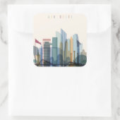 Abu Dhabi, Verenigde Arabische Emiraten | City Sky Vierkante Sticker (Tas)