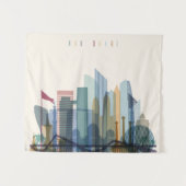 Abu Dhabi, Verenigde Arabische Emiraten | City Sky Wandkleed (Voorkant (horizontaal))