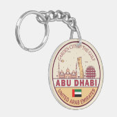 Abu Dhabi Verenigde Arabische Emiraten Stad Skylin Sleutelhanger (Voorkant Links)