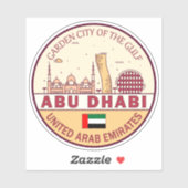 Abu Dhabi Verenigde Arabische Emiraten Stad Skylin Sticker (Vel)