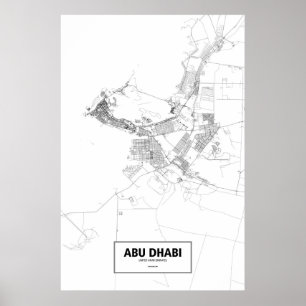 Abu Dhabi, Verenigde Arabische Emiraten (zwart op Poster