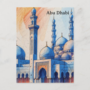 Abu Dhabi Vintage Reis Toerisme Advertentie Ansich Briefkaart
