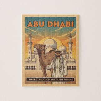 Abu Dhabi Vintage Reisansichtkaart met Kameel Legpuzzel