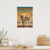Abu Dhabi Vintage Reisposter met Kameel Poster (Keuken)