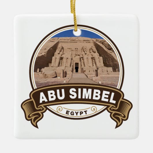 Abu Simbel Egypt Badge Keramisch Ornament (Voorkant)