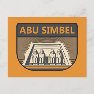 Abu Simbel Egypt Revel Art Retro Briefkaart