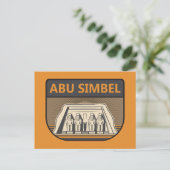Abu Simbel Egypt Revel Art Retro Briefkaart (Staand voorkant)
